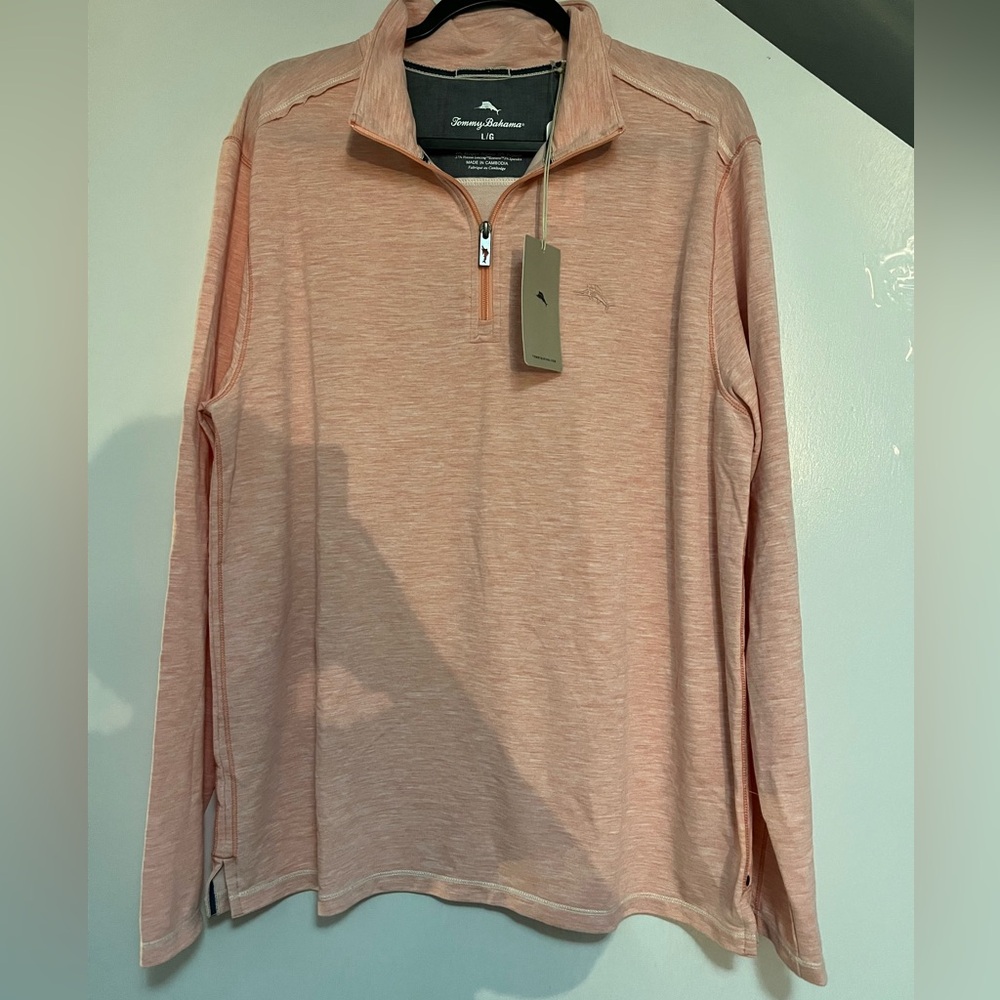Tommy Bahama Men’s Peach Coasta Vera Regular Fit Half Zip Sweater Size L